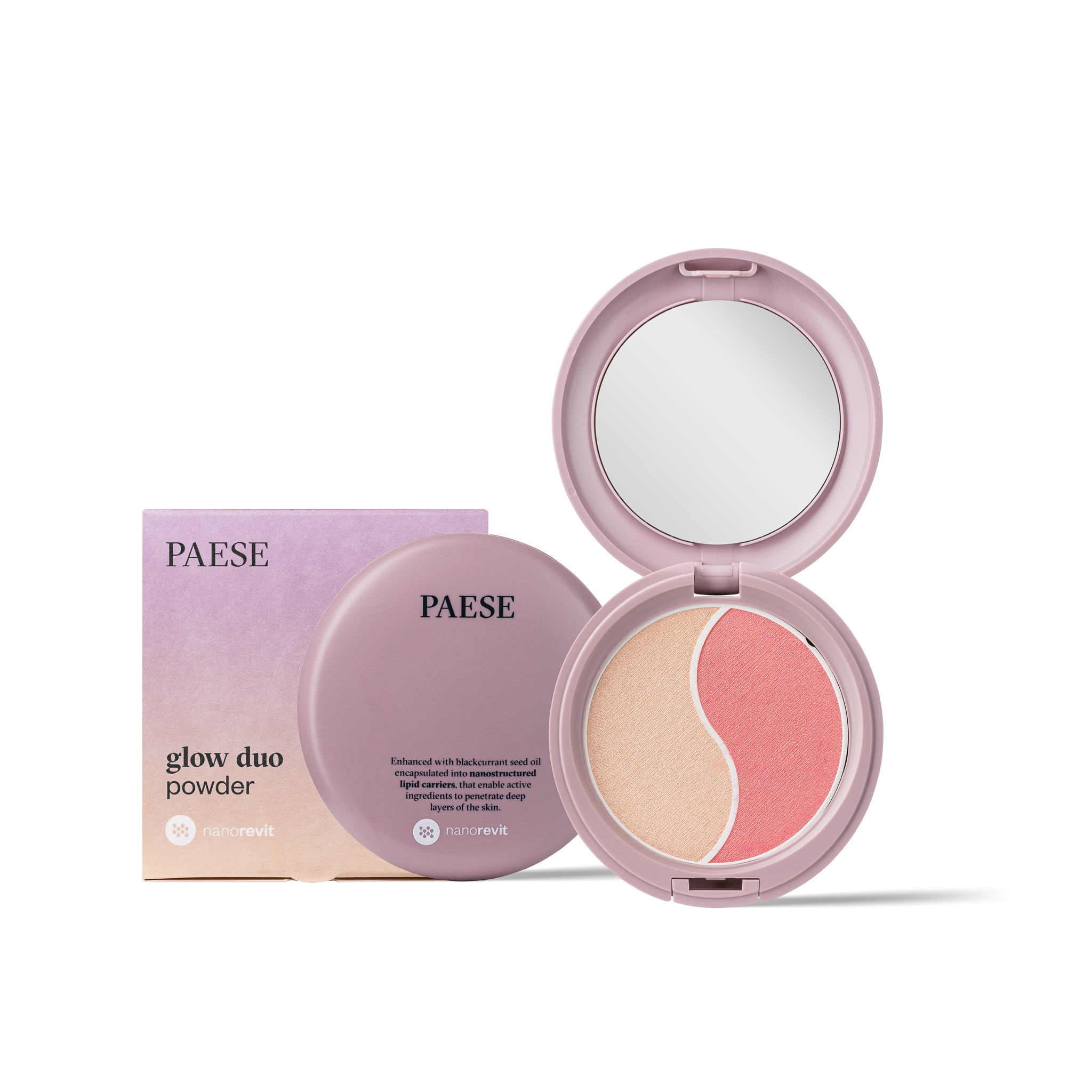 <span>Nanorevit Glow Duo</span> puder rozświetlający i róż do policzków
